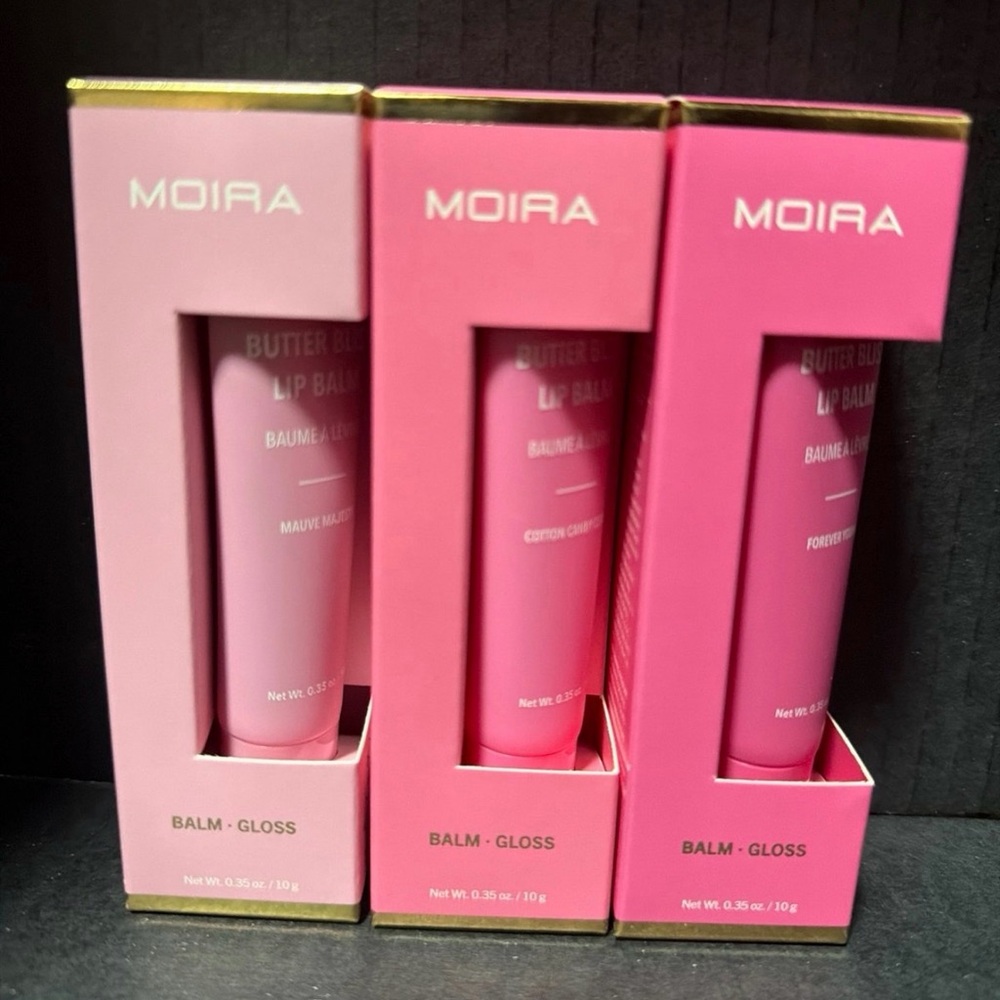 Moira Butter Bliss Lip Balm 3 pcs set - Mauve, Cotton Candy, Fuchsia